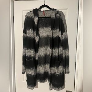 Black and grey tie dye sweater